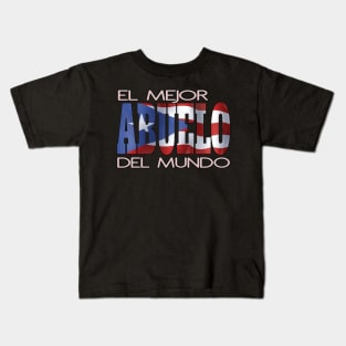 El Mejor Abuelo Del Mundo Puerto Rico Flag Puerto Rican Pride Kids T-Shirt